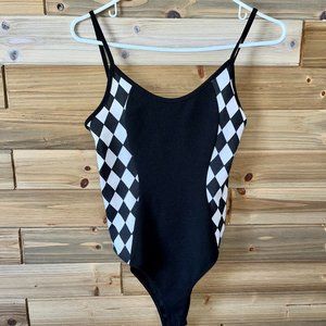 Paper Moon Checkered Bodysuit